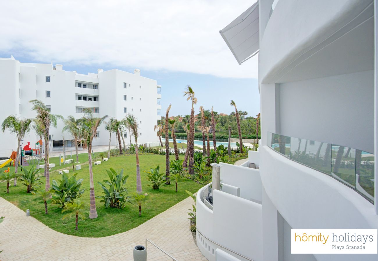 Apartamento en Motril - Mar de Fabiola - Apartamento de lujo con vistas a la piscina y jardín 